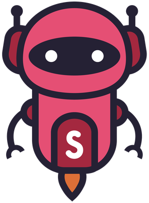 The SaaSy Solutions rocket robot mascot